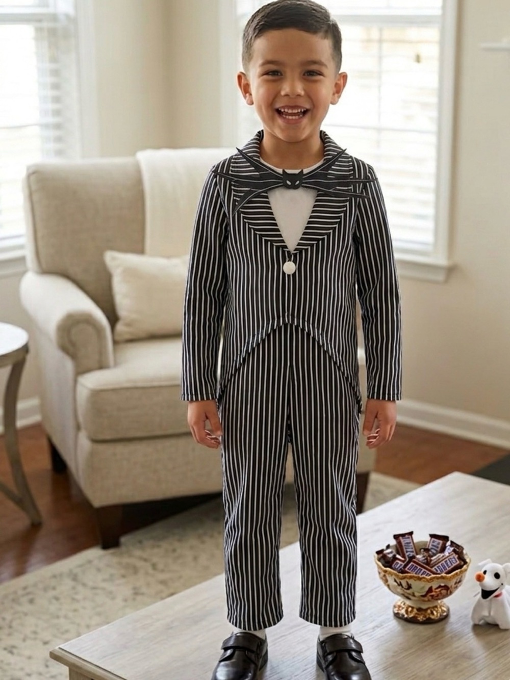 Disney Jack Skellington-Inspired Black & White Pinstripe Costume 5T